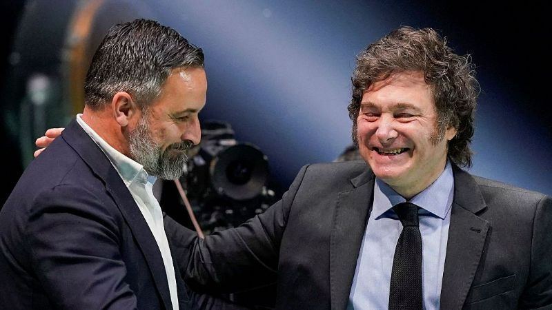 Santiago Abascal med sin gæst Javier Milei